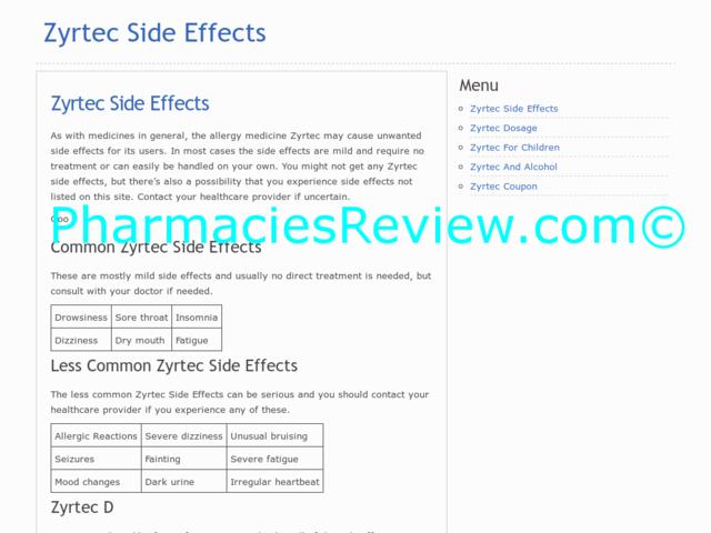 zyrtecsideeffects.org review